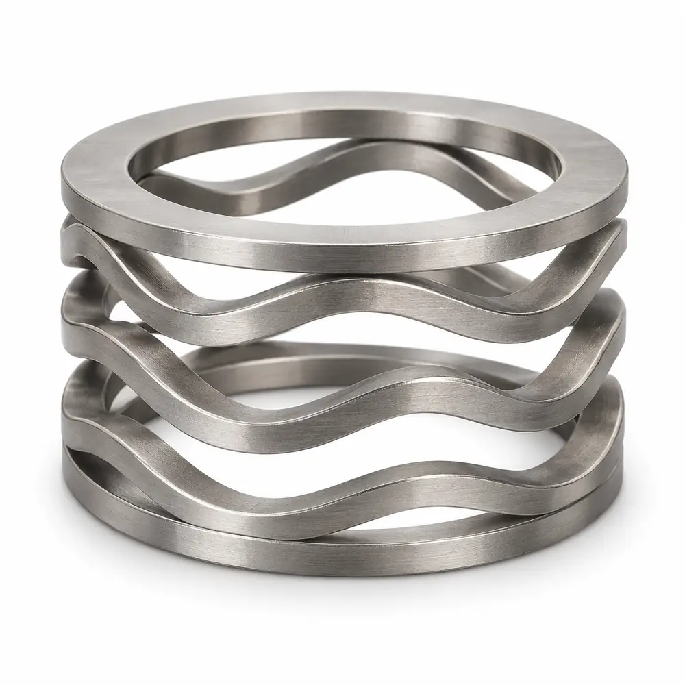 Crest-to-Crest Wave Springs with Shim Ends — structure illustration