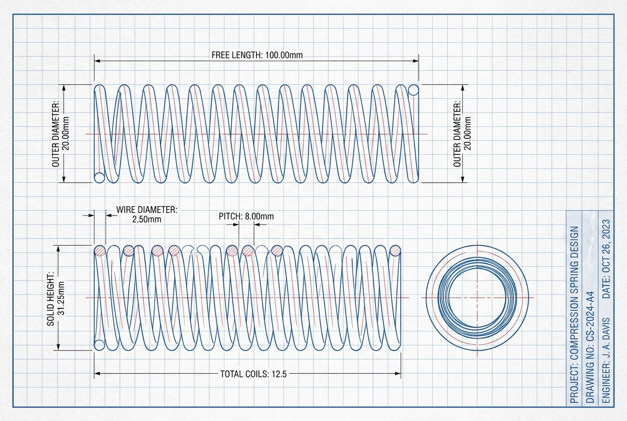 Spring engineering drawing